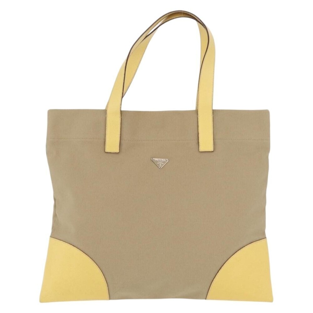 Prada Lux Convertible Open Tote Canvas and leather